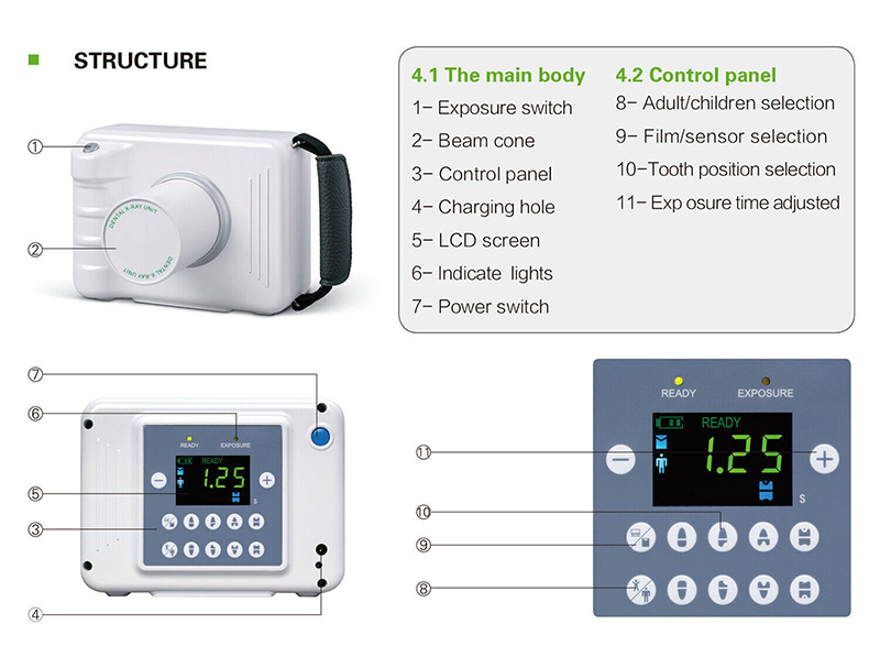 Portable Handheld Digital Dental X Ray Machine High Frequency